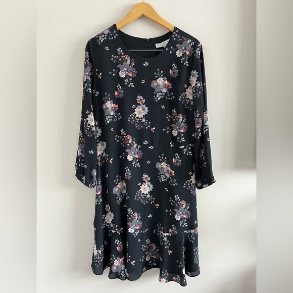 LOFT | Floral Long Sleeve Dress - Picture 1 of 7